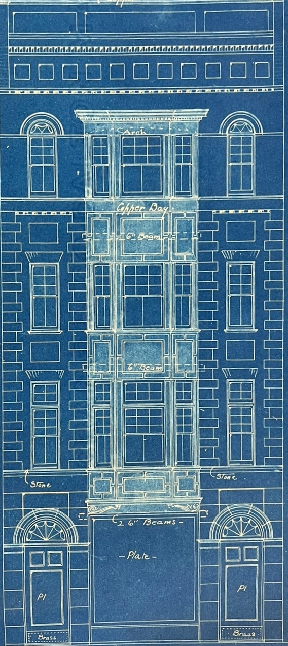 Blueprint of a façade